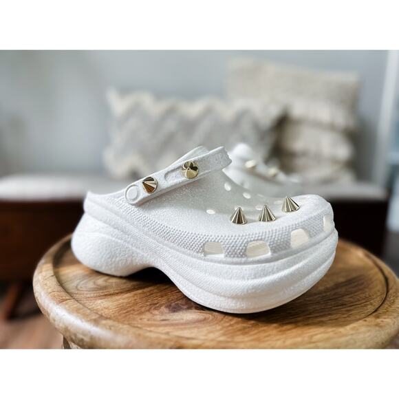 Rare Limited Edition Crocs Bae Glitter Studded Spike Platform – Women’s Size 8 - Picture 7 of 8